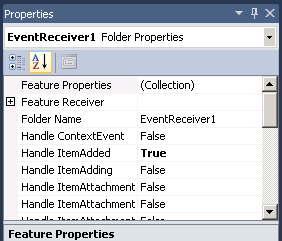 event receiver properties